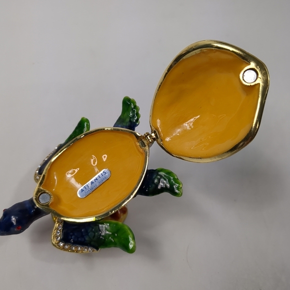 Green Turtle Fish Jewelry Trinket Box Decorative Collectible Sea Gift - Picture 5 of 8